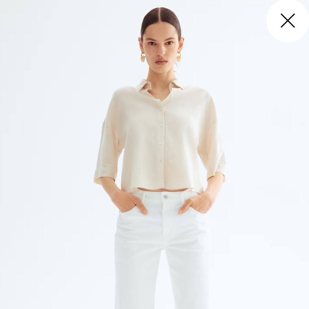 H&M Cream Button Down Shirt